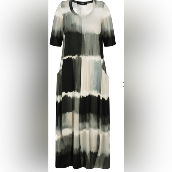 Q’neel Printed Tie-dye Jersey Dress US size 8- stretch alittle - Picture 1 of 4